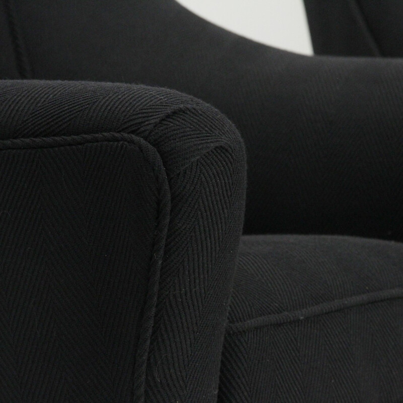 Set of 2 vintage Italian black Armchairs - 1950s