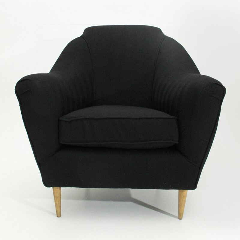 Set of 2 vintage Italian black Armchairs - 1950s