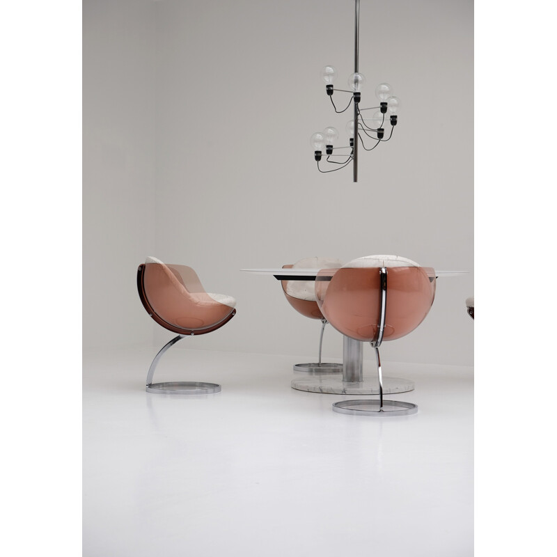 Set of 4 "Sphere" dining chairs by Boris Tabacoff for Mobilier Modulaire Moderne - 1970s