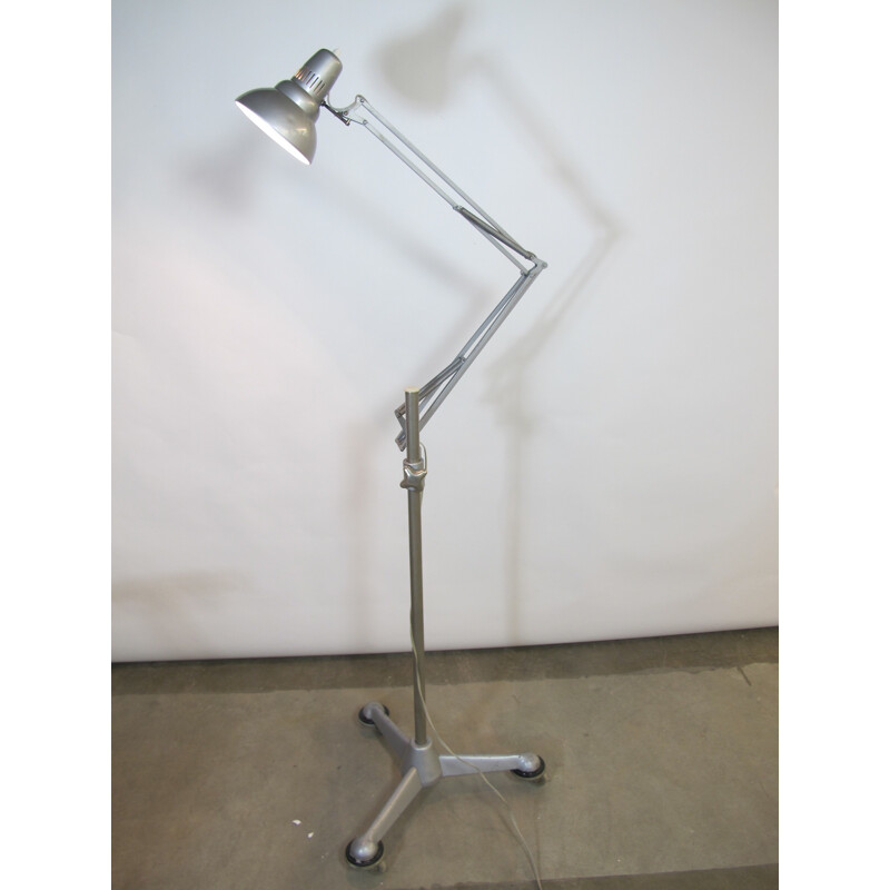 Vintage anglepoise floor lamp with wheels by Asea, 1950