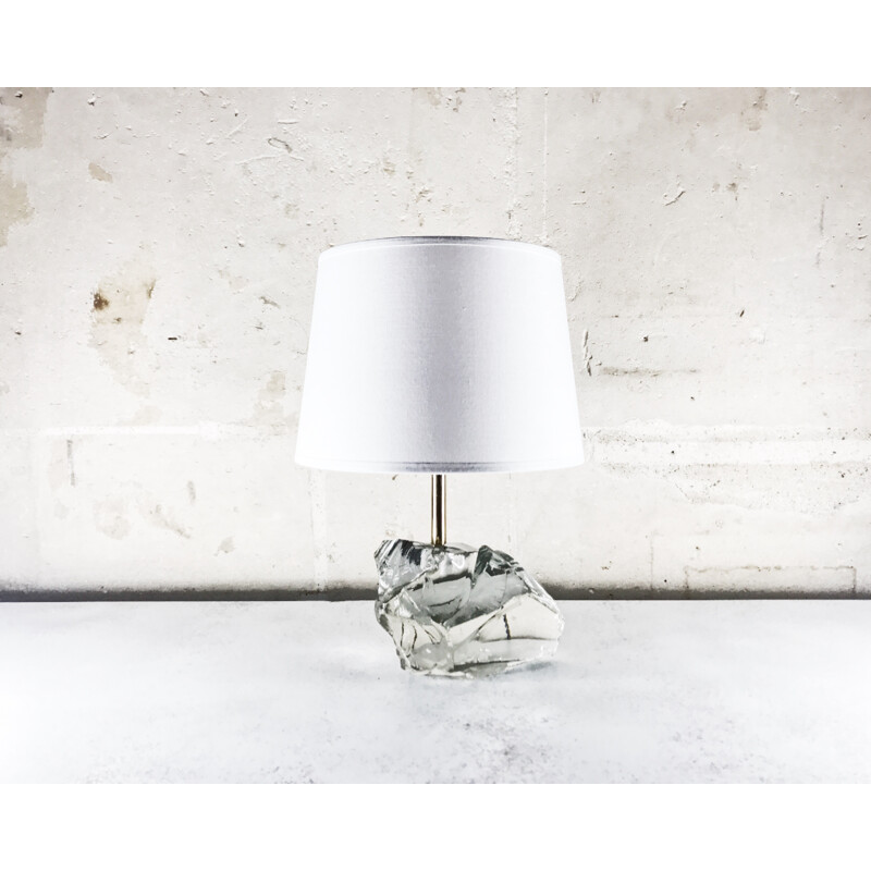 Lampe vintage avec pied en pierre de crystal - 1930