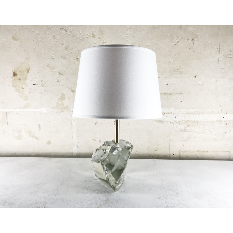 Vintage lamp with crystal rock base - 1930s