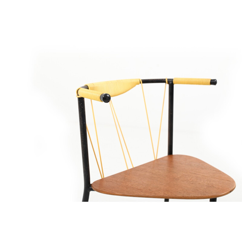 Danish Vintage Pair of Chairs in Teak and Metal - 1950s