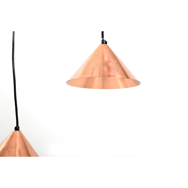 Set of 2 Vintage Danish Twin Lamp in Copper - 1960s