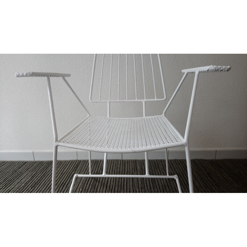 Set of 2 white vintage garden chairs - 1960s