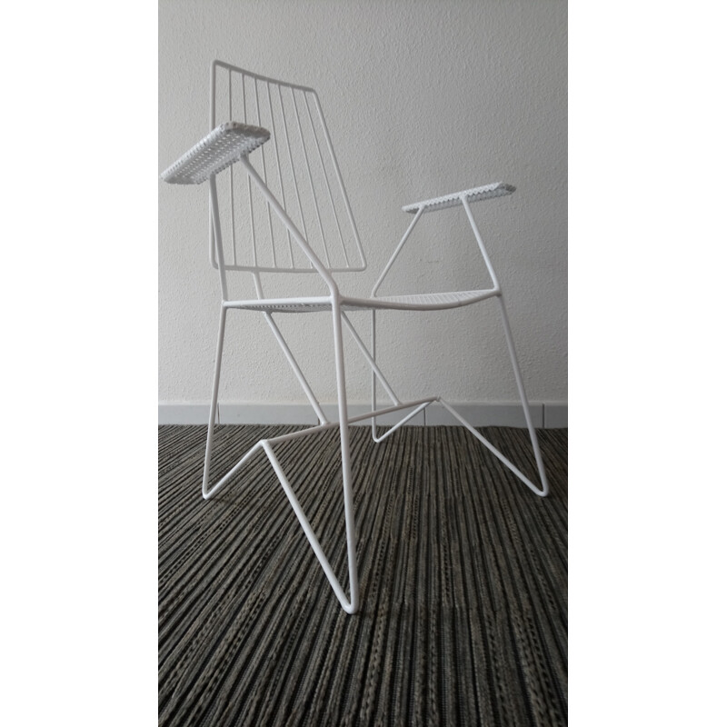 Set of 2 white vintage garden chairs - 1960s