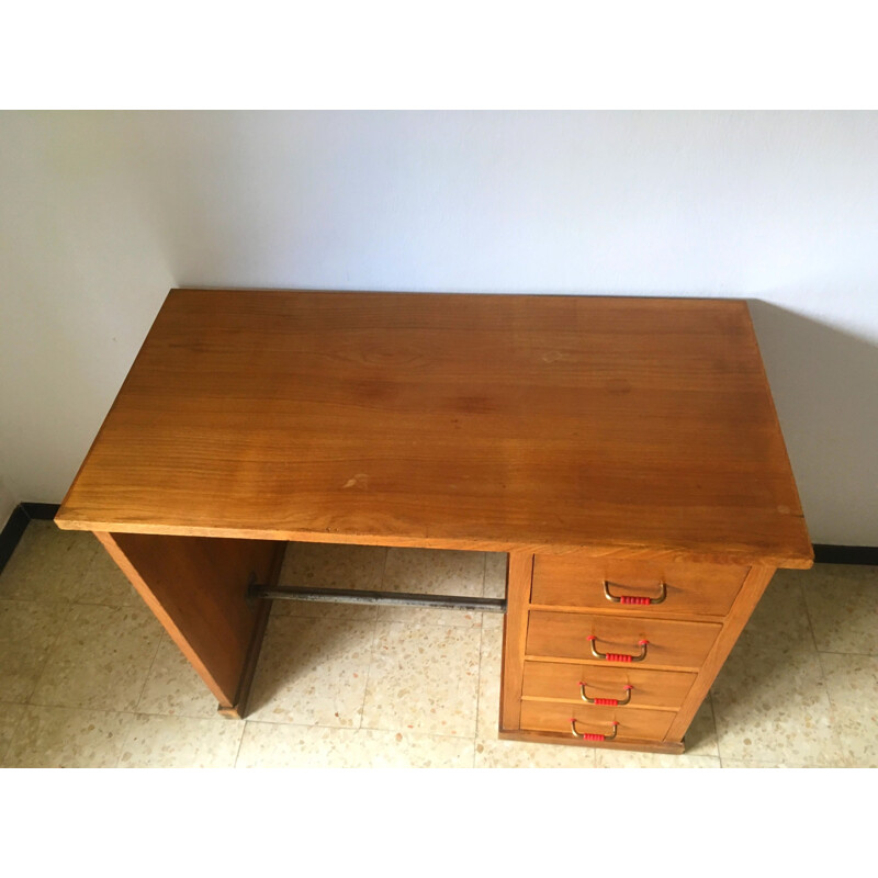 Vintage desk in light wood and oak - 1950s