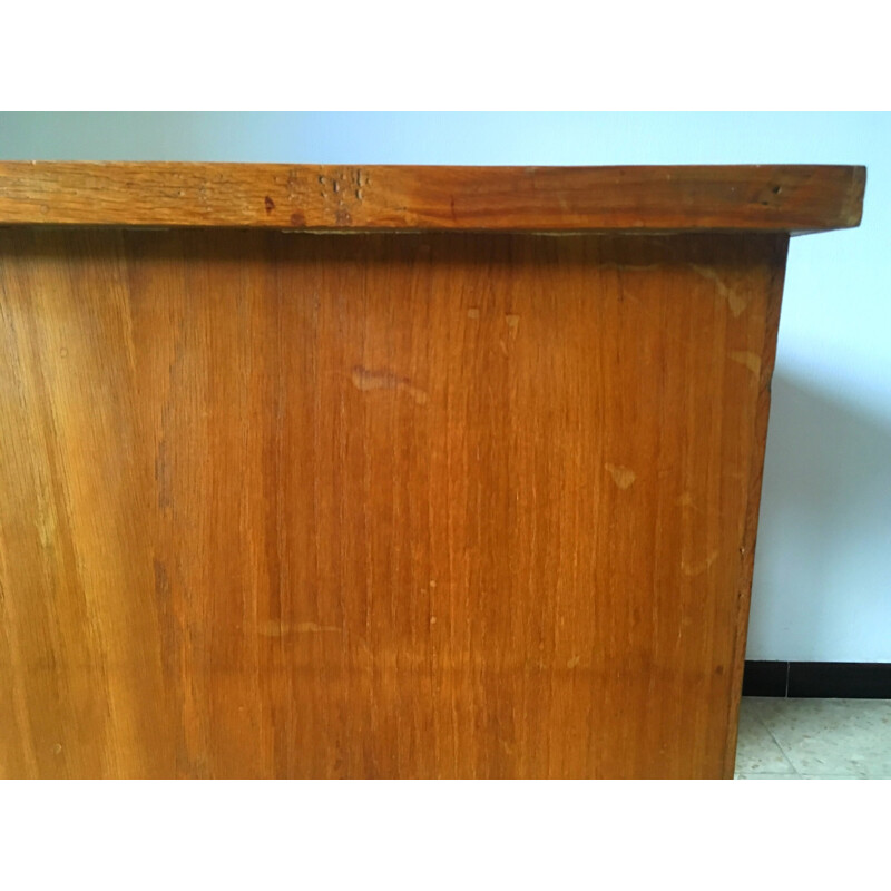Bureau vintage en bois clair et placage de chêne en bois clair et placage de chêne - 1950