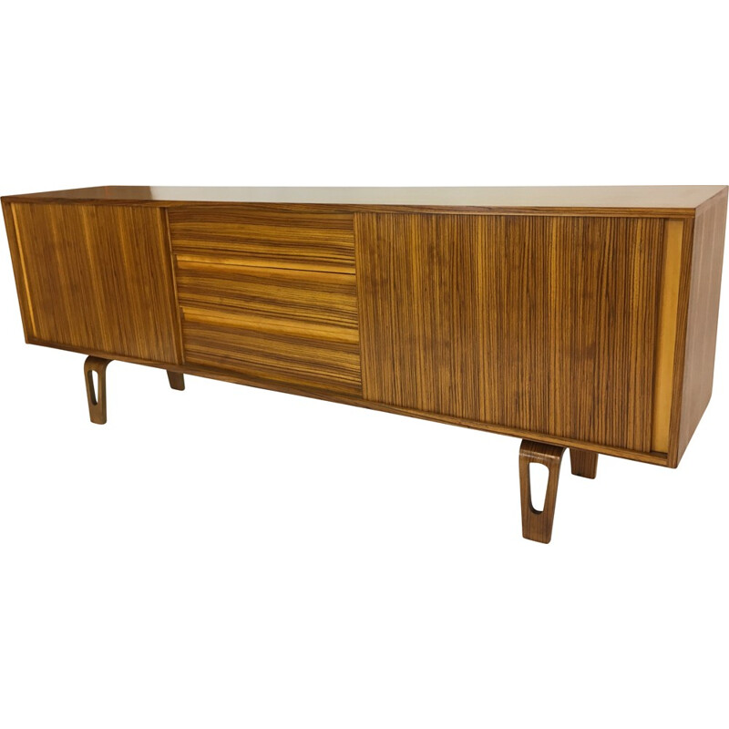 Vintage Modernist Zebra Rosewood Sideboard - 1950s