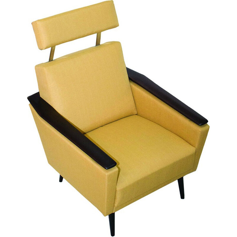 Vintage Scandinavian yellow armchair - 1960s