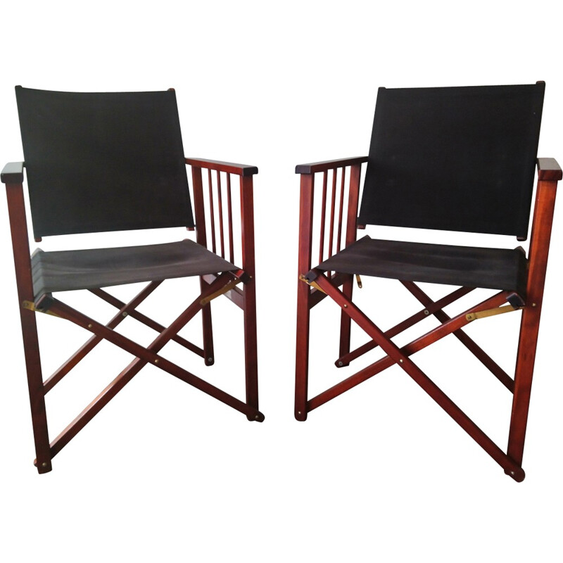 Pair of vintage folding armchairs for Hyllinge Mobler - 1970s