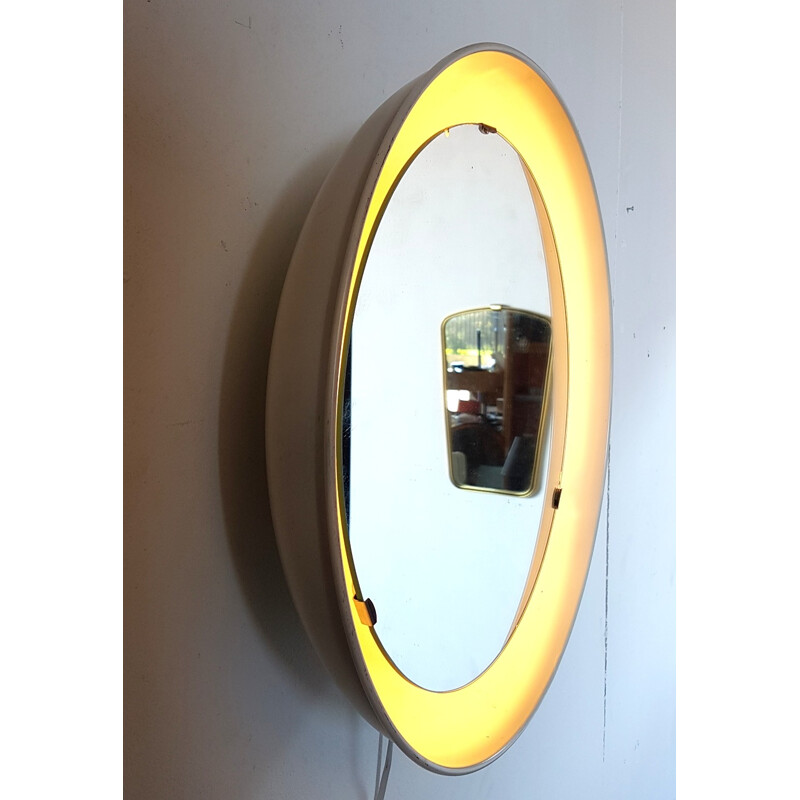 Vintage back lit mirror by Poul Henningsen for Louis Poulsen - 1960s