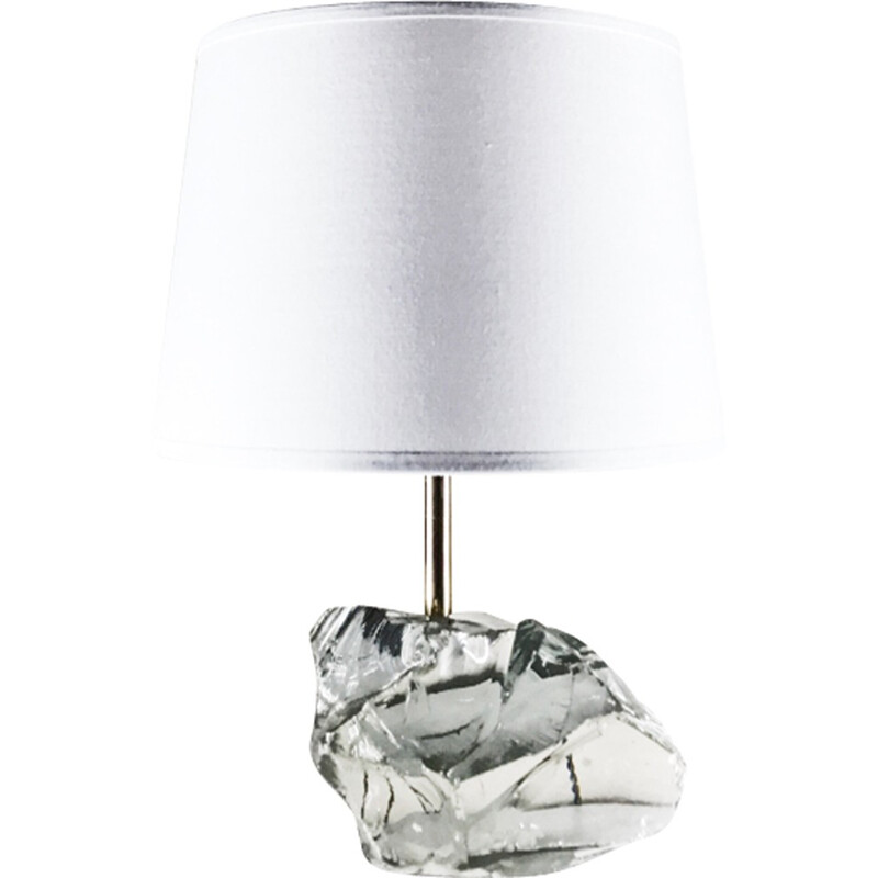 Lampe vintage avec pied en pierre de crystal - 1930