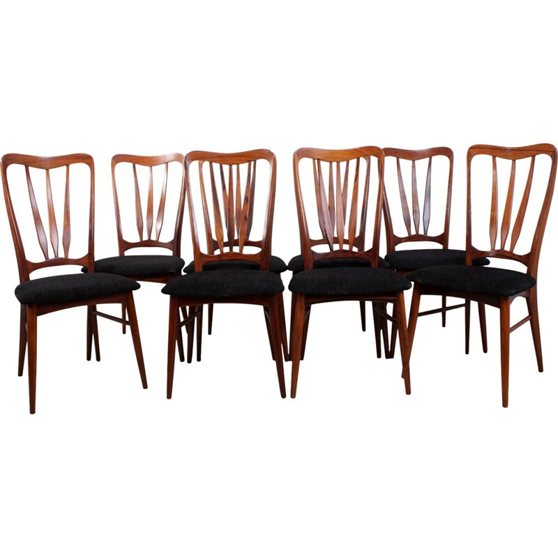 Set of 8 Vintage Dining Chairs Ingrid by Koefoeds Hornslet - 1950s