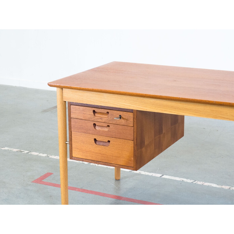 Vintage teak and oak writing desk by Borge Mogensen - 1950s