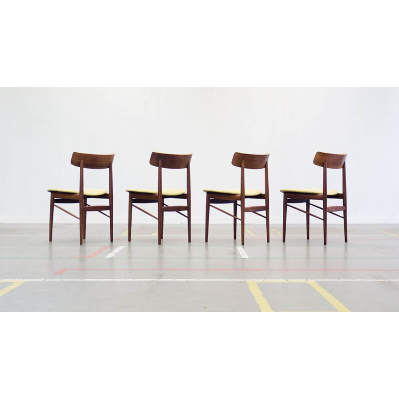 Set of 4 vintage rosewood dining chairs - 1950s