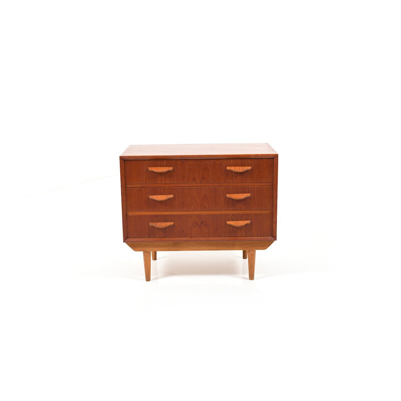 Vintage Danish teak chest of drawers in teak and oak - 1950s