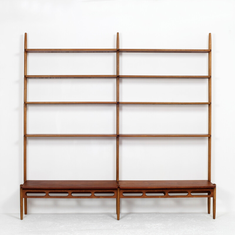 Vintage teak and oak shelves by William Watting Shelves for A. Mikael Laursen, Denmark - 1950s