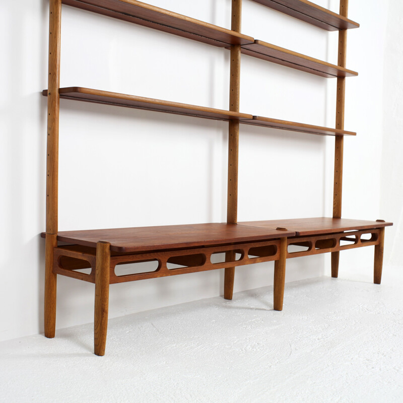 Vintage teak and oak shelves by William Watting Shelves for A. Mikael Laursen, Denmark - 1950s