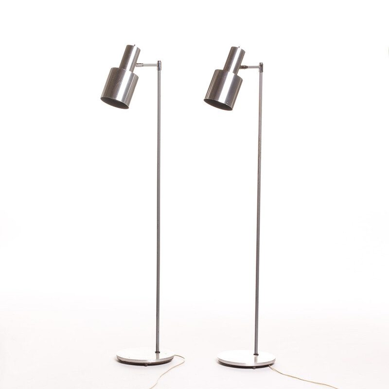 Suite de 2 lampadaires vintage en aluminium par Jo Hammerborg pour Fog & Mørup - 1960