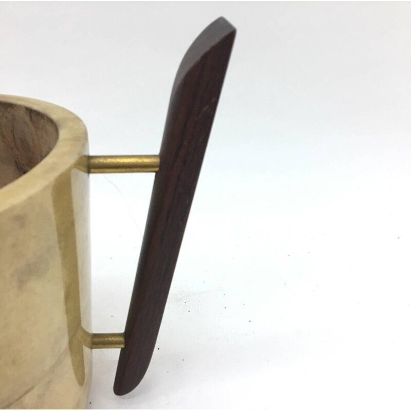 Vintage wood and lacquered pitcher by Aldo Tura for Macabo - 1960s