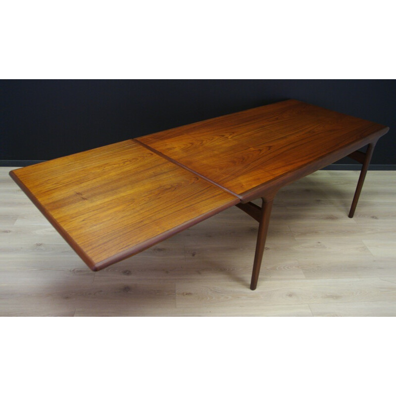 Vintage veneered with teak dining table - 1960s