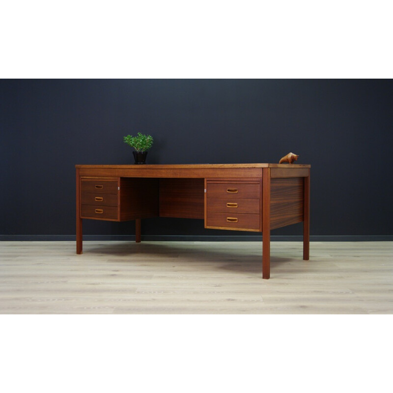 Vintage retro writing desk in mahogany - 1960s