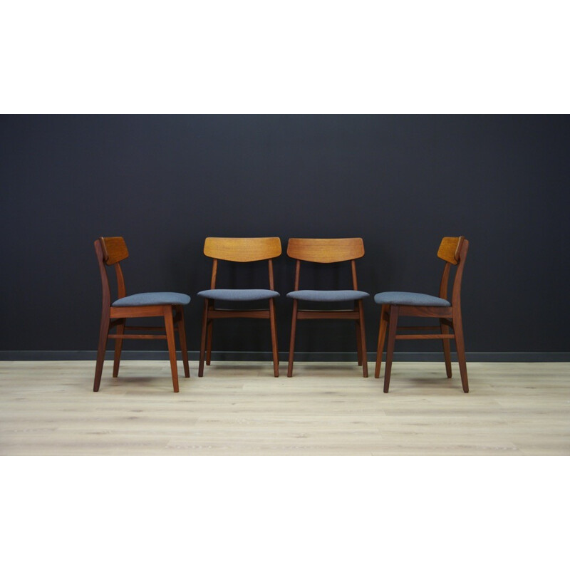 Set of 4 vintage Danish chairs in teak - 1960s