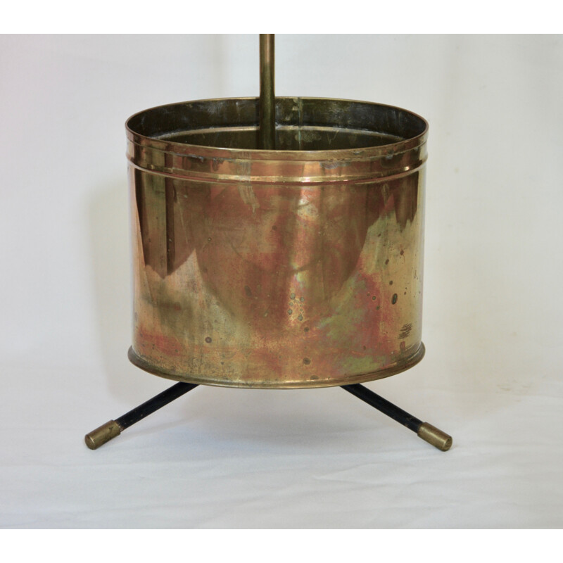 Vintage umbrella stand in brass by Mathieu Mategot - 1950s