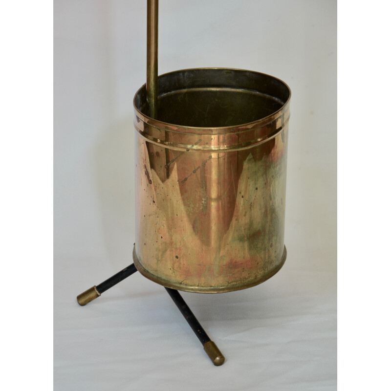 Vintage umbrella stand in brass by Mathieu Mategot - 1950s