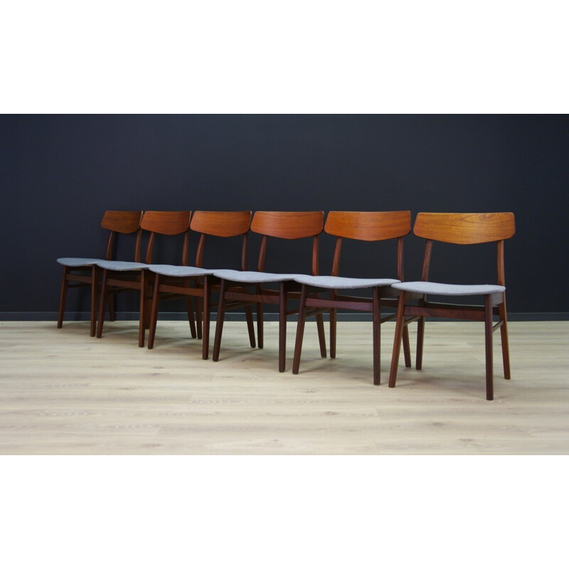 Set of 6 vintage Danish chairs in teak - 1960s