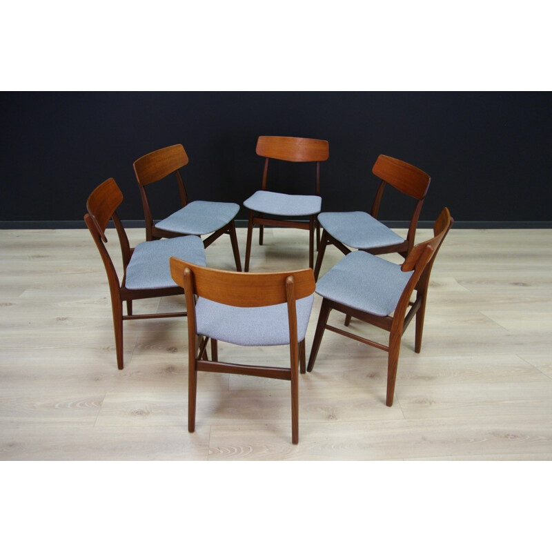 Set of 6 vintage Danish chairs in teak - 1960s