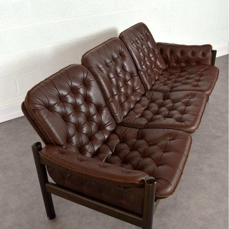 Vintage Danish sofa in leather - 1970s