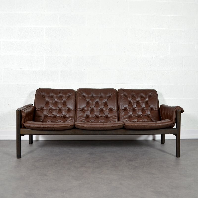 Vintage Danish sofa in leather - 1970s