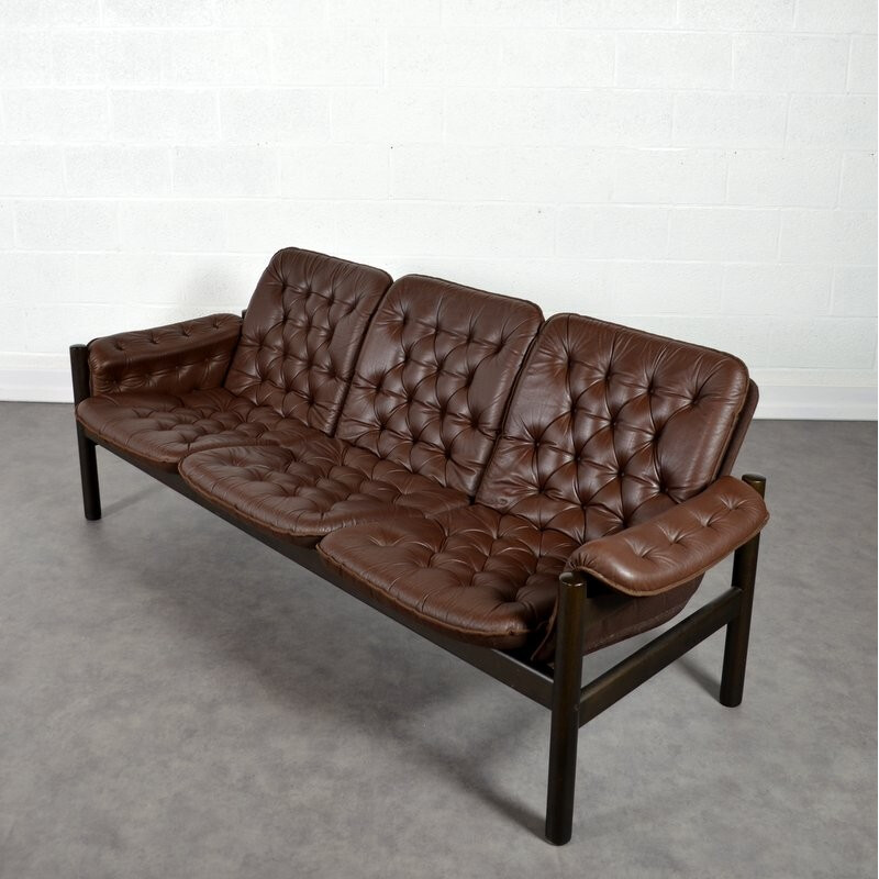 Vintage Danish sofa in leather - 1970s