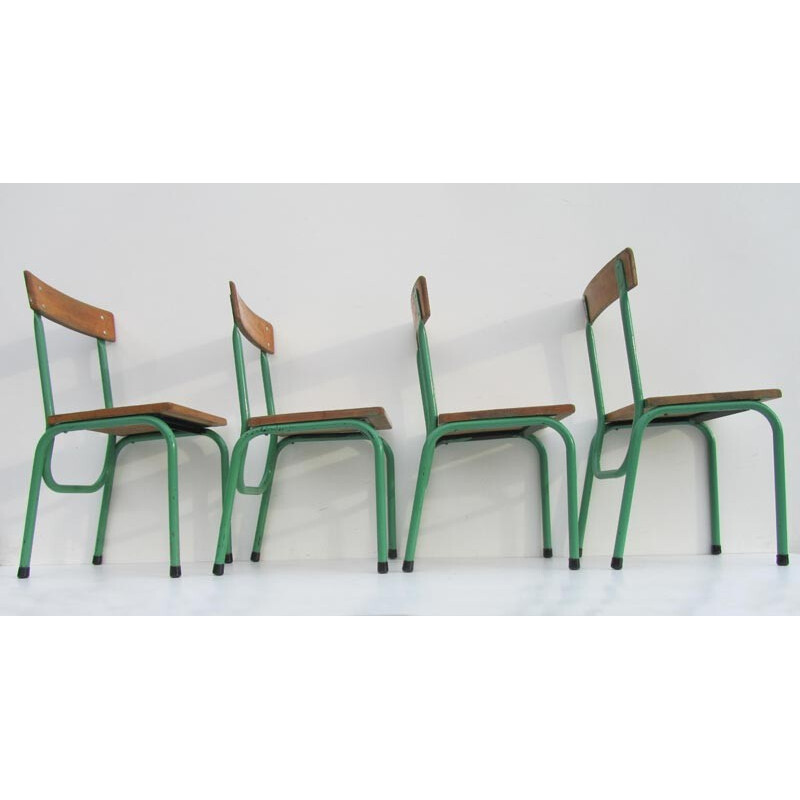Ensemble de 4 chaises enfant, Van Der MEEREN - 1950