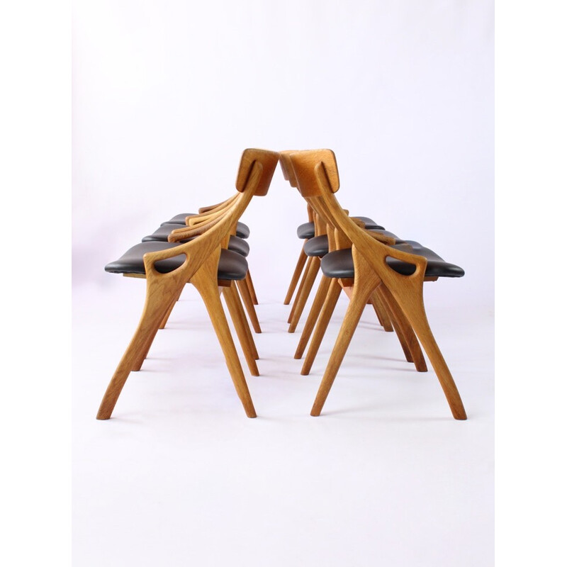 Suite de 6 chaises à repas vintage par Arne Hovmand Olsen pour Mogens Kold Furniture - 1950