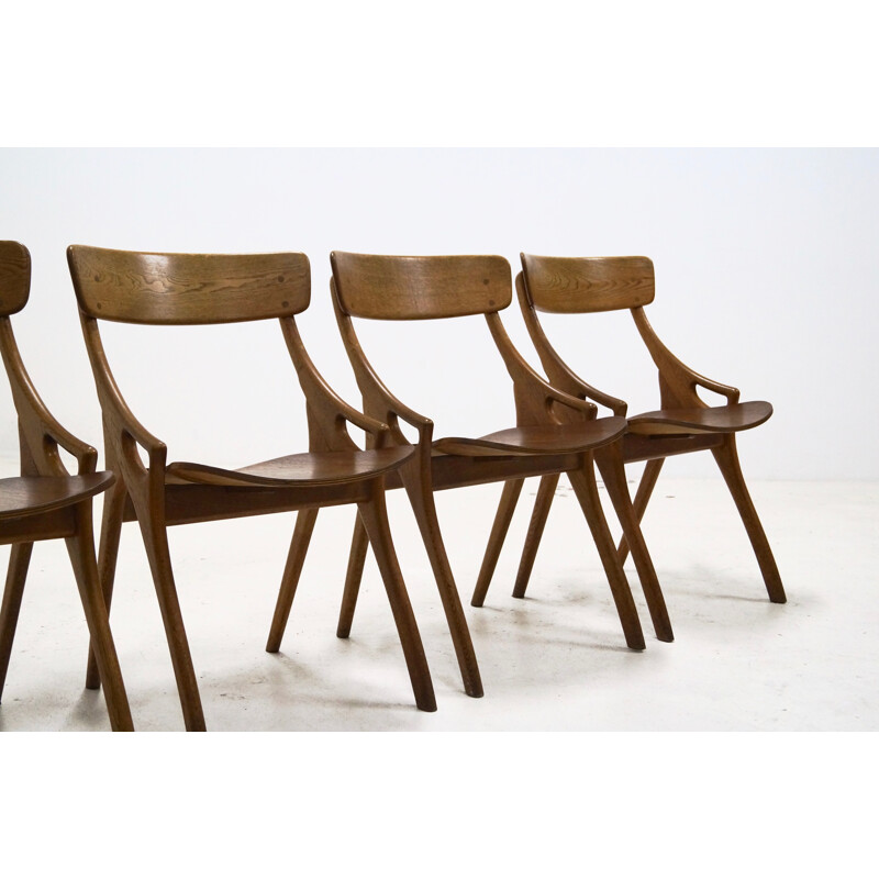 Vintage set of 4 dining chairs by Hovmand Olsen for Mogens Kold - 1950s