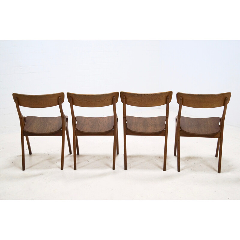 Vintage set of 4 dining chairs by Hovmand Olsen for Mogens Kold - 1950s