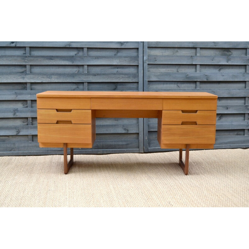 Vintage teak desk by Gunther Hoffstead for Uniflex - 1960s