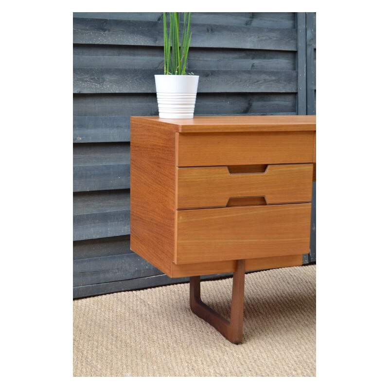 Vintage teak desk by Gunther Hoffstead for Uniflex - 1960s