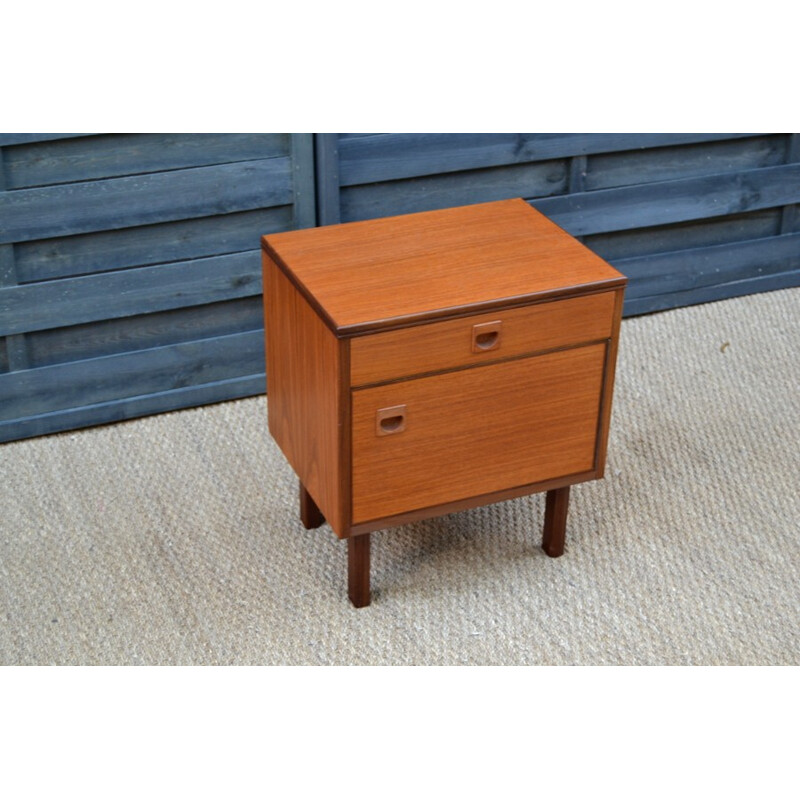 Vintage pair of teak bedside tables - 1960s