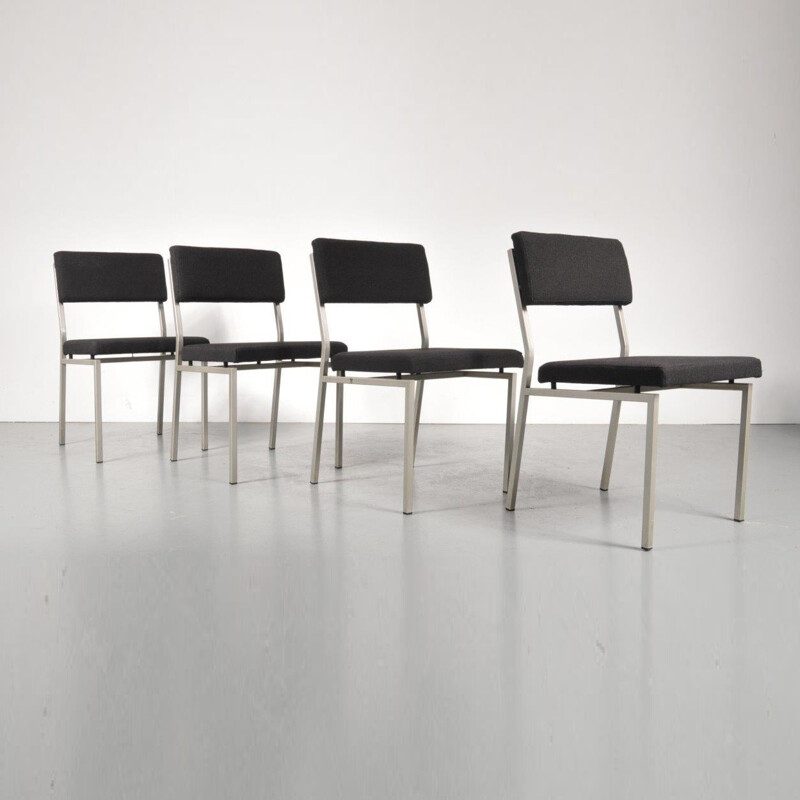 Set of 4 Minimalist Dutch dining chairs - 1960s