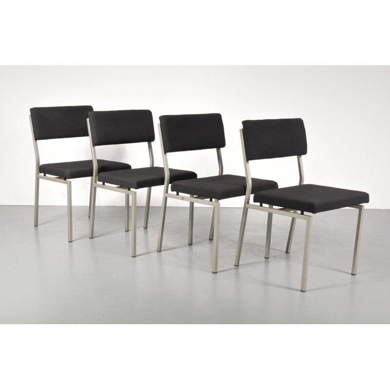 Set of 4 Minimalist Dutch dining chairs - 1960s