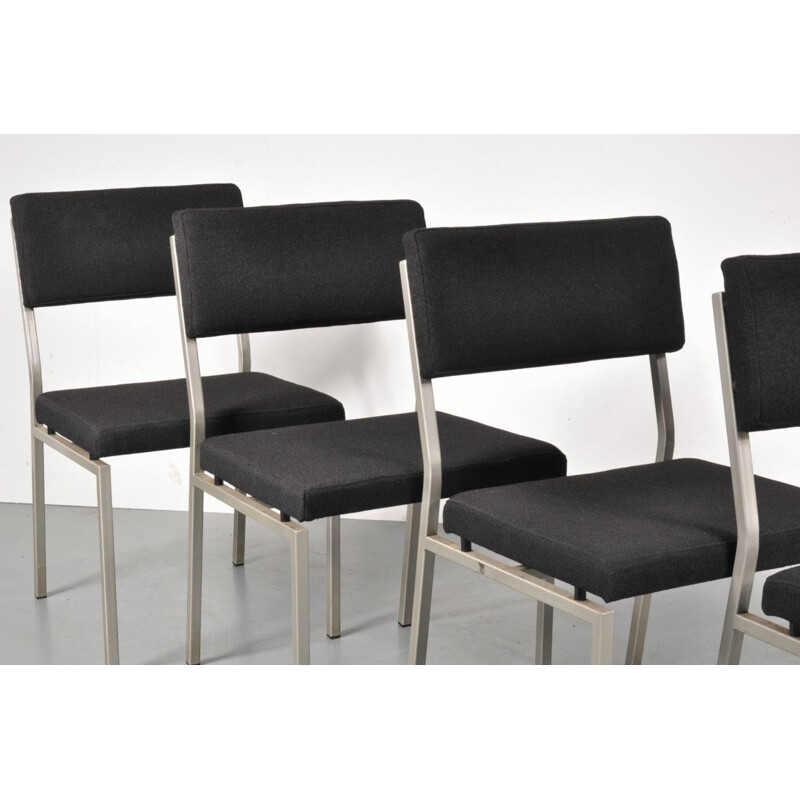 Set of 4 Minimalist Dutch dining chairs - 1960s