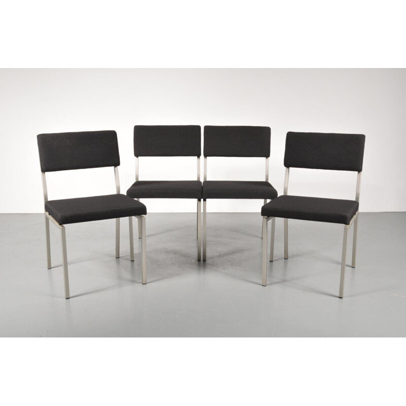 Set of 4 Minimalist Dutch dining chairs - 1960s