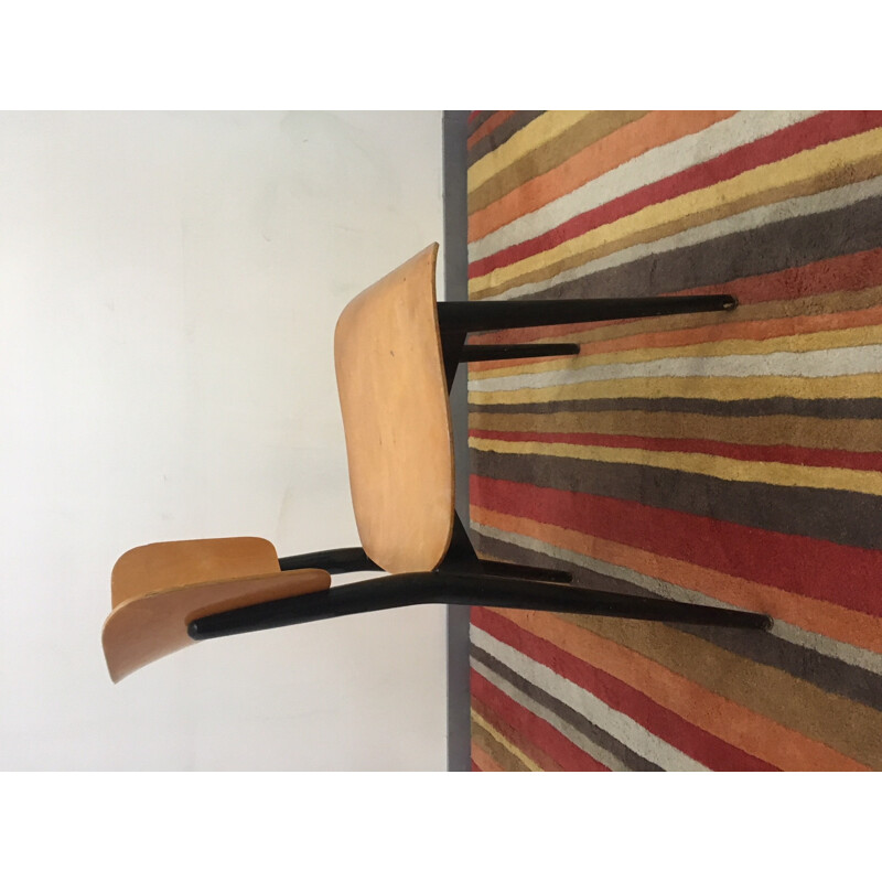 Wood Vintage chair by Max Bill for Baumann - 1950s