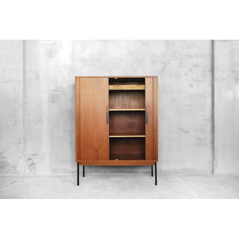 Armoire Vintage Scandinave en Teck et métal - 1950