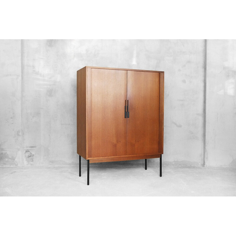 Armoire Vintage Scandinave en Teck et métal - 1950