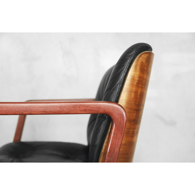 Leather Swivel Office Chair by Giroflex - 1970s